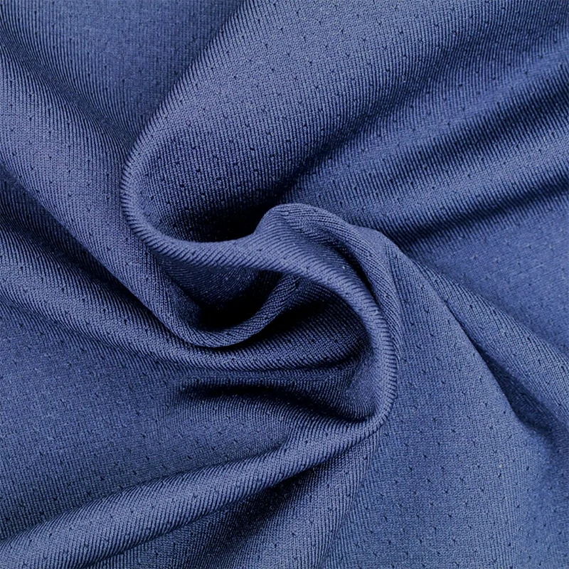 Moisture Wicking 85% Polyester 15% Spandex Navy Mesh Fabric