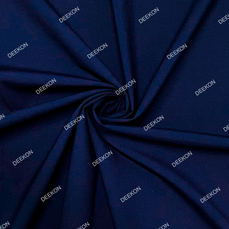 Blue Wool Mulberry Silk Uniform Fabric